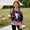 thumbnail image 5 of POLERO 2 Pack Girls Long Sleeve Shirts Axolotl Cherry Blossom Soft Loose T-Shirts Crew Neck Layering Tees for Youth Teen Girls 7-8 Years, 5 of 6