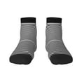 thumbnail image 7 of Women Men Athletic Socks Black White Mosaic Vertical Stripes Cushioned Quarter Ankle Socks, 7 of 7