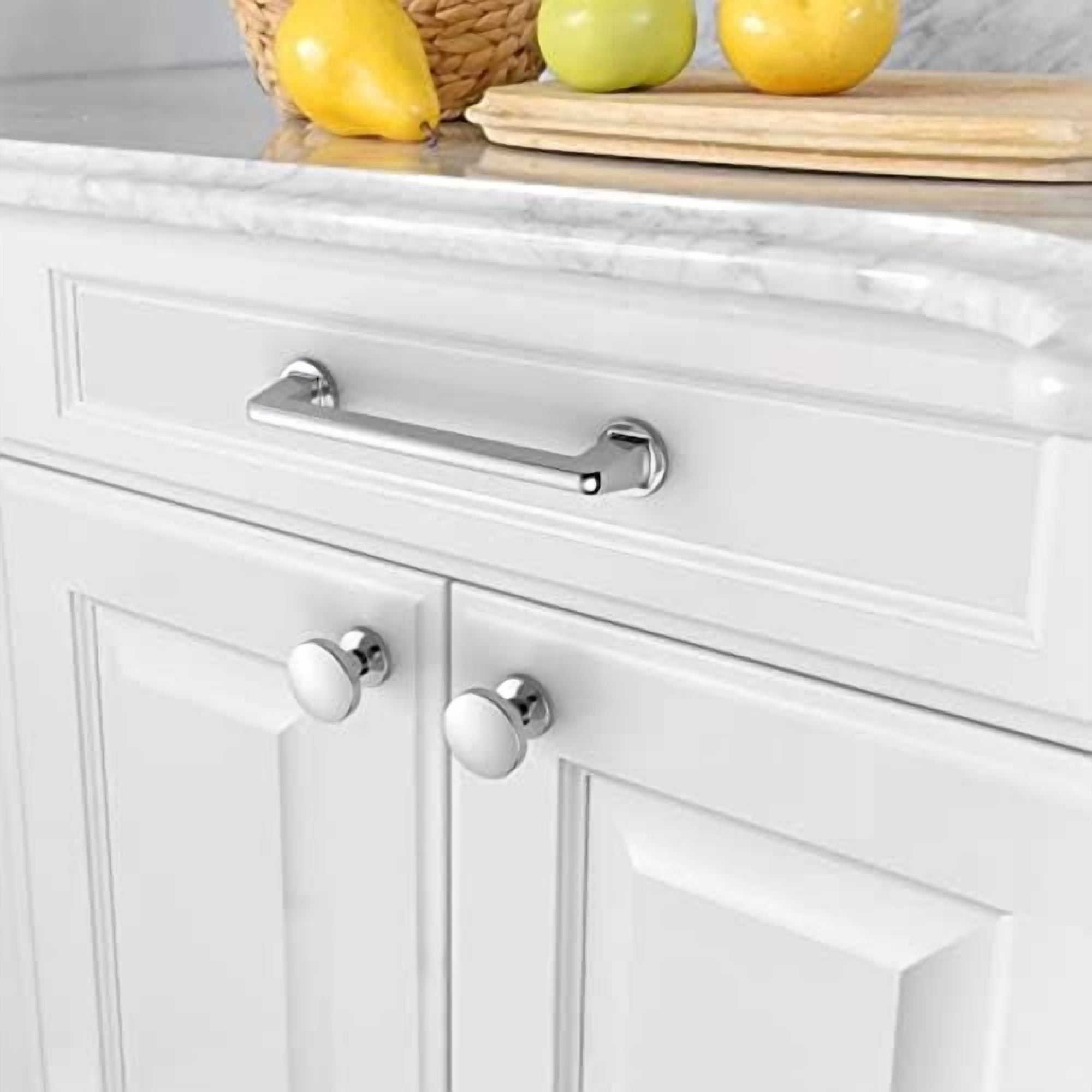 30 Pack Polished Chrome Cabinet Knobs, Zinc Material, for Kitchen Cabinets, Drawers, Dressers - 1.2inch Diameter, 28mm Height