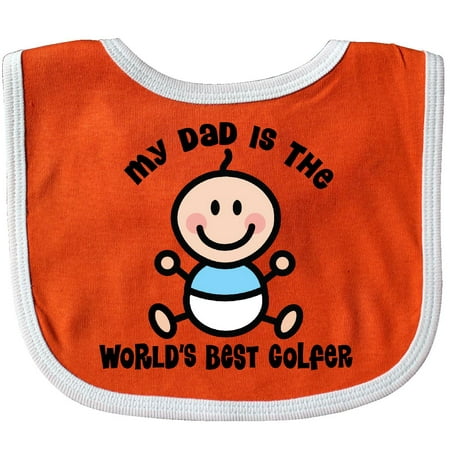 Inktastic Worlds Best Golfer Dad Baby Bib Daddy Father New Stick Figure Cute Boy Gift Clothing Infant