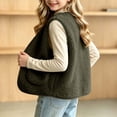 thumbnail image 5 of LIaqionyy Girls Fleece Vest V Neck Sleeveless Outerwear Kids Casual Lightweight Button down Sherpa Waistcoat with Pocket, 5 of 8