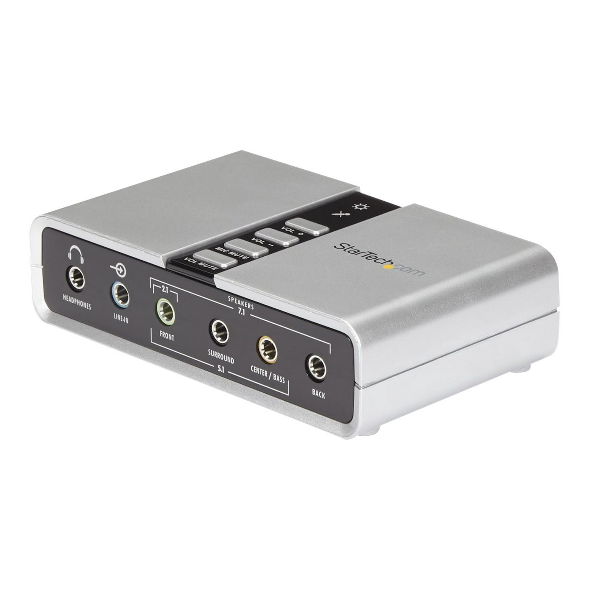 sneen vigtig blomst StarTech.com 7.1 USB Sound Card - External Sound Card for Laptop with SPDIF  Digital Audio - Sound Card for PC - Silver (ICUSBAUDIO7D) - Sound card - 48  kHz - 7.1 - USB 2.0 - for P/N: MU15MMS, MU6MMS | Walmart Canada