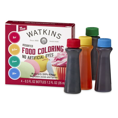Watkins Assorted Food Coloring, 4 Pack (Best Natural Food Coloring)