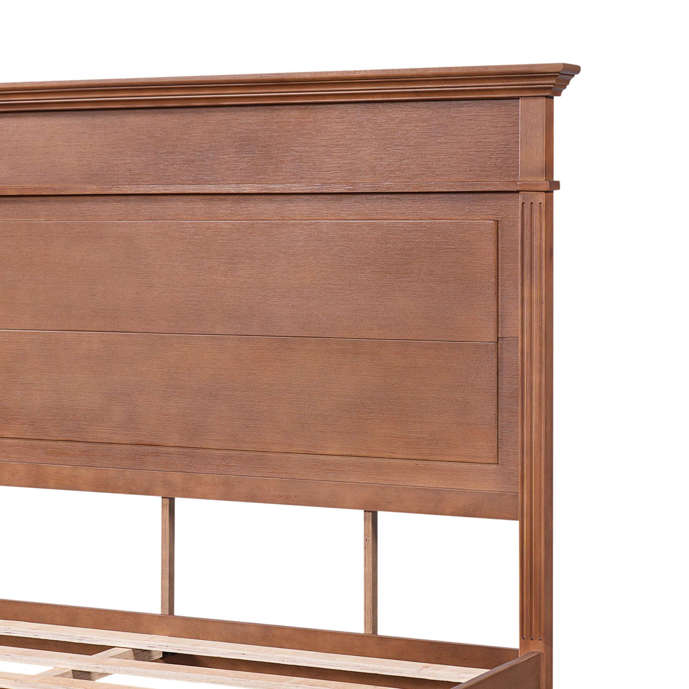 Christopher Knight Home Rustic Solid Wood Queen Bed Frame with High Headboard and Footboard, Brown
