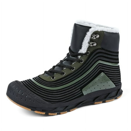

Lopsie Men Hiking Boots Winter Warm Lining Boy Snow Boot Outdoor Anti Slip Water Resistant Size 9