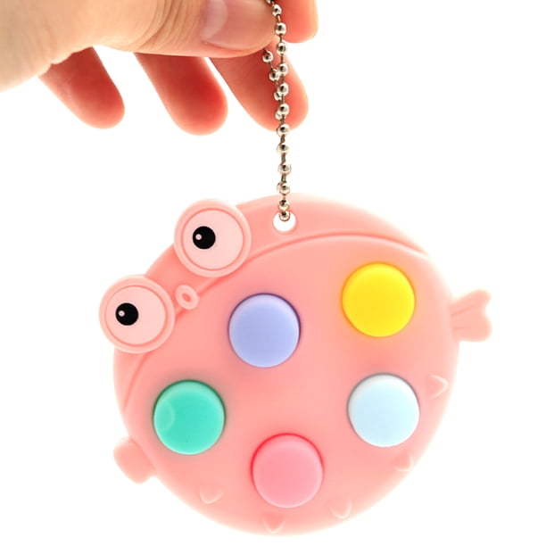 Muyoka Mini Pop Fidget Juguete Silicona Pop Llavero Fidget Juguetes Ansiedad Alivio del estrés Fidget Juguete Llaveros Pop Bubble Squeeze Sensorial Descompresión Juguete Llavero Estilo Bolsa Colgante Muyoka Hogar