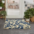 thumbnail image 2 of Nourison Greetings Indoor/Outdoor Navy Botanical 1'6" x 2'4" Door Mat, (2' x 2'), 2 of 7