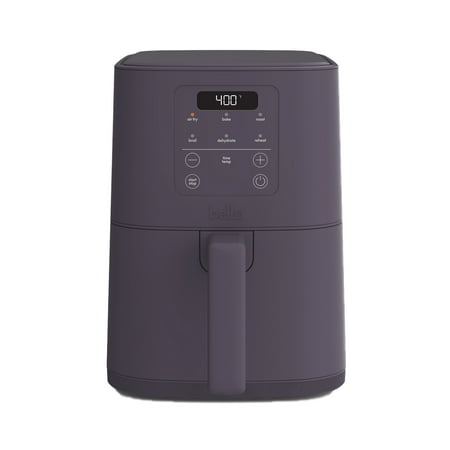 bella 4 Qt Slim Digital Air Fryer with EverGood™ Ceramic Nonstick Coating, 6 Preset Cooking Options, Plum