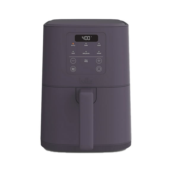 bella 4 Qt Slim Digital Air Fryer with EverGood™ Ceramic Nonstick Coating, 6 Preset Cooking Options, Plum