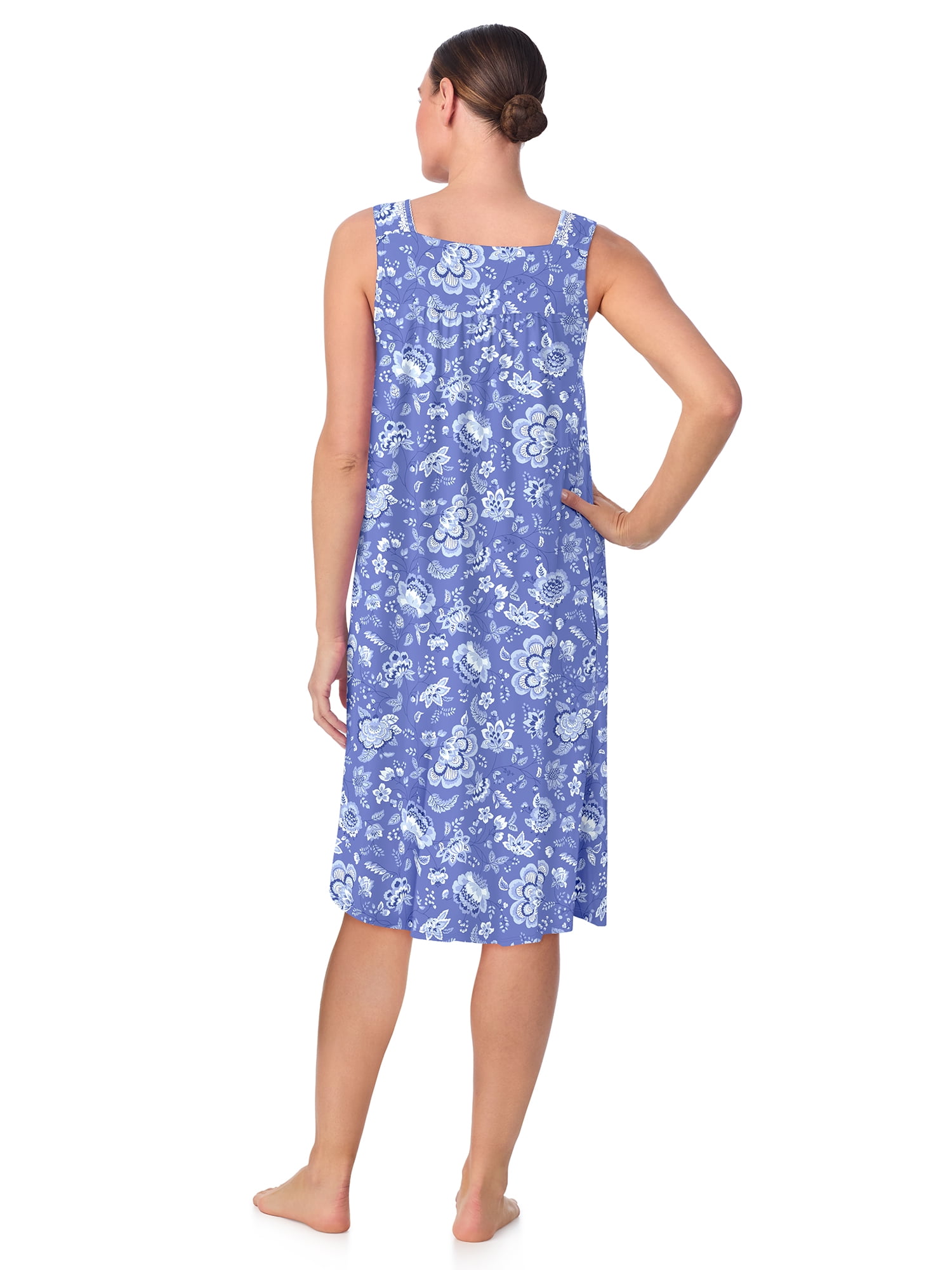 Aria Women's 100% Cotton Sleeveless 40" Nightgown, Sizes XS-5X