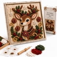 thumbnail image 2 of Christmas 3D Punch Needle Art Kit for Beginners, DIY Fabric Stamping Craft Set With Stand Frame, Vintage Holiday Wall Decor Handmade Gift, 2 of 6