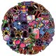 thumbnail image 1 of Pegatinas de vinilo con diseño de calavera de neón, impermeables, 50 unidades, 1 of 1