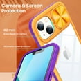 thumbnail image 3 of For Apple iPhone 14 Plus 6.7 inch Transparent Crystal Build-in Screen Slide Lens Shockproof Protective Hybrid Case Cover Yellow, 3 of 5