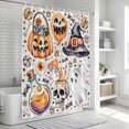 thumbnail image 6 of Pumpkins Halloween Shower Curtain, Waterproof Shower Curtains for Bathroom, Skull Candy Candle Cute Ghost Washable Fabric Bathtub Curtain Set Bath Decor with 12 Hooks 48"x72", 6 of 8