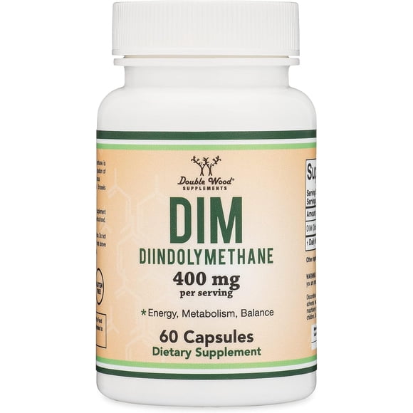 Double Wood DIM (Diindolylmethane) | 400 Mg Per Serving | 60 Capsules | 30 Servings
