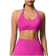 thumbnail image 2 of Neewe Women's Seamless Sports Bra Knitted Yoga Suit Gathering Breathable Workout Gym Tank Top for Women-Hot Pink S, 2 of 9