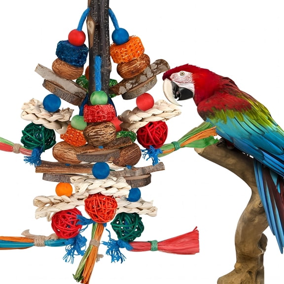 BESTSKY Bird Toys, Parrot Toys Exciting Chewing Fun for Parakeets, Cockatiels, Conures, Lovebirds, African Gray, Cockatoos and Other Small Medium-Sized Parrots Natural Corn Cob Sturdy Nut (Old Bark)