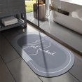 thumbnail image 1 of Funny Get Naked Bath Mat 20"x32" Super Water Absorbent Quick Dry Rubber Backed Washable Fun Bathroom Rugs Non Slip Bath Rugs Mats for Shower Oval Blue Bathroom Rug, 1 of 6