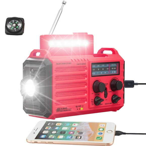 Radio Weather Alert Mesqool 5000 mAh AM/FM/SW/NOAA con cargador