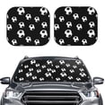 thumbnail image 2 of Windshield Sun Shade, Cute soccer balls black Foldable Car Sun Shade Windshield for Front, 2 Pieces, 2 of 7