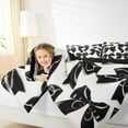 thumbnail image 4 of jejeloiu Cartoon Bow Tie Twin Comforter Sets,White Black Bedding Set For Girls Reversible 2-Piece, 4 of 8