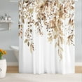 thumbnail image 2 of Brown Eucalyptus Leaves Shower Curtain, Watercolor Plant Floral Bathroom Shower Curtain, Fabric Waterproof Botanical Shower Curtain with 12 Hooks, 72 x 72 Inch, 2 of 6