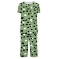 thumbnail image 5 of FAFWYP Women's 2 Piece Pajamas Sets Floral Printed Pj Sets Soft Sleepwear Short Sleeve Crewneck Tops & Capri Pants Lounge Sets Nightwear, S-3XL, 5 of 5