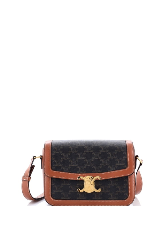 Pre-Owned Triomphe Shoulder Bag Triomphe Coated Canvas Medium By Rebag