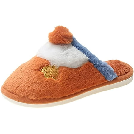 

PIKADINGNIS Autumn and winter women s cotton slippers non-slip warmth plush slippers men s home shoes