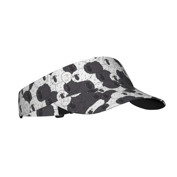 Fotbe Black And White Sheeps Visera Deportiva con Diseño, Gorra Abierta Ajustable de Algodón para Mujer y Hombre