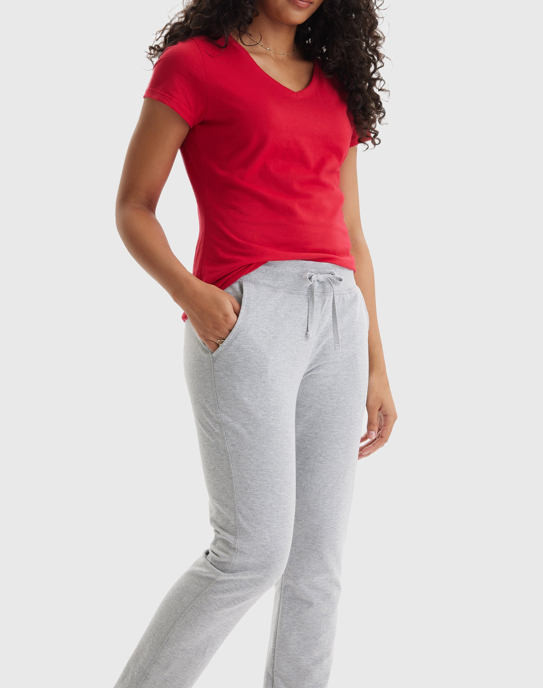 Hanes Women's Light Steel French Terry Relax-Fit Pants - 31