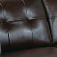 thumbnail image 4 of Hera 2 Piece Sofa and Loveseat Set 4 Pillows Classic Brown Faux Leather, 4 of 5
