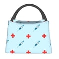thumbnail image 1 of Fotbe Syringe And Red Cross Bolsa Térmica Portátil con Estampado, Bolsa de Entrega de Alimentos Aislada, Bolsa Reutilizable de Gran Capacidad para Comidas y Supermercado, 1 of 6