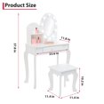 thumbnail image 2 of Bingirl Wooden Vanity Table with Lighted Mirror and Stool - Makeup Playset, 2 of 8