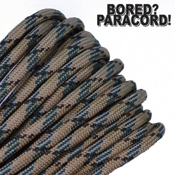 Bored Paracord Brand 550 lb Type III Paracord - Lowland Forest 50 Feet