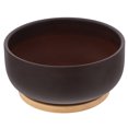 thumbnail image 1 of 1Set Large Planter Bowl Dark Brown Ceramic for Outdoor Plants Round Planter, 1 of 9