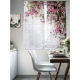 thumbnail image 3 of Pink Spring Floral Semi Sheer Window Curtains 72 Inches Long, Summer Flowers Farmhouse Rod Pocket Voile Silky Chiffon Curtain Light Filtering Drapes for Living Room, Kitchen, 52"x72", 2 Panels, 3 of 9