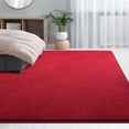 thumbnail image 5 of Large Area Rugs For Living Room Bedroom  4x6 Feet Burgundy Red Rug Minimalist Modern Shag Soft Thick Memory Foam Indoor Carpet Non-slip Washable Dorm Home Decor, 5 of 8