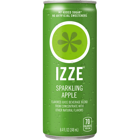 Izze Can Sparkling Juice Apple, 8.4 Fl Oz