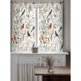 thumbnail image 4 of Pastoral Botanical Curtains 45 Inch Length, Sheer Curtains for Bedroom Living Room Window Summer Birds Spring Floral Rod Pocket Voile Drapes Kitchen Curtains Small Half Window 42"x45" 2 Panels, 4 of 6