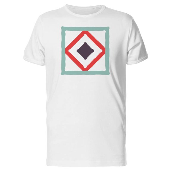 Simple Geometric Red Square Art T-Shirt Men -Image by Shutterstock, Male XX-Large