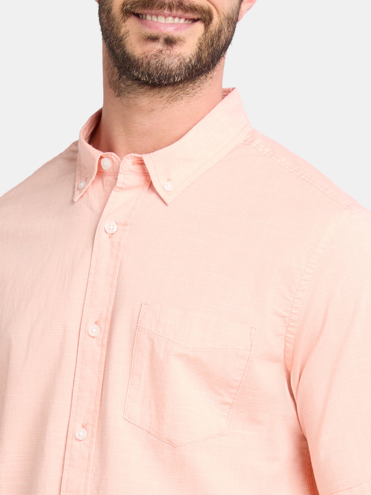 George Men's and Big Men's Cross Hatch Shirt with Short Sleeves, Sizes XS-3XL