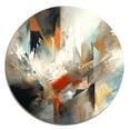 thumbnail image 2 of Designart "Mixed Colors Abstract Orange and Blue IV" Minimalism Metal Round Art Living Room, 2 of 5