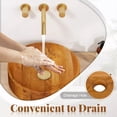 thumbnail image 6 of Auranook Teak Wood Washbasin, 16" x 16" Vessel Sink with Drainage Hole, Smooth Finish & Rounded Corners, Above Counter Sink for Bathrooms, No Assembly & Simple Maintenance, Natural, 6 of 9
