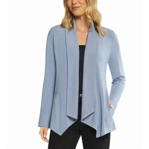 Max & Mia Ladies' Size XXL (18-20) Lightweight Drape Cardigan Sweater, Blue