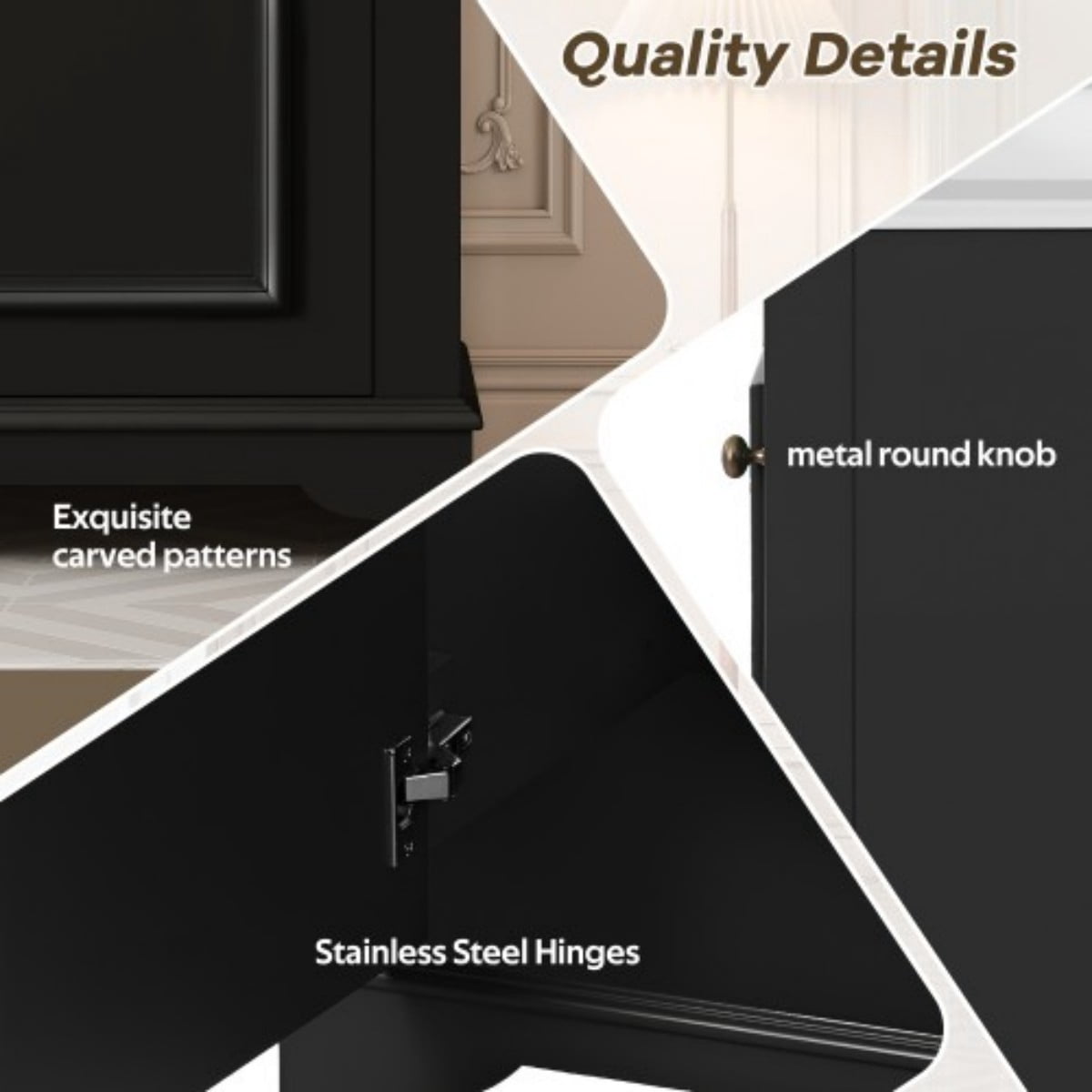 20" Bathroom Vanity with Ceramic Sink, Freestanding Bathroom Vanity Cabinet with Adjustable Shelf, Soft Close Door, Solid Wood Frame, Modern Green Vanity for Small Bathroom, Black