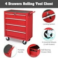 thumbnail image 6 of Tcbosik 4-Drawer Tool Chest with Wheels, Heavy Duty Rolling Tool Cabinet, Lockable Tool Organizer for Garage, Warehouse, Repair Shop, Red, 6 of 11