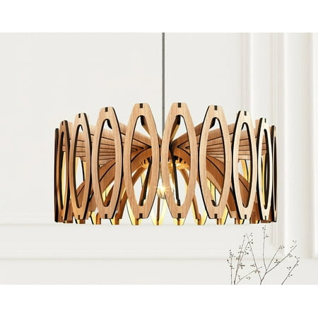 

MAYRA Mid Century Modern Wood Pendant Lightning Wood Lamp Wooden Lamp Shade Decorative Lamp Hanging Lamp Christmas Gifts RLS123