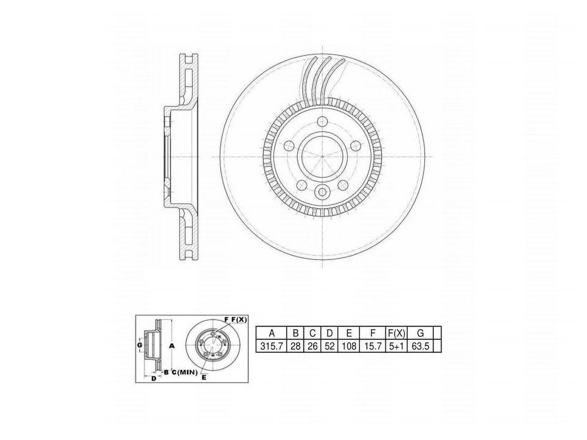 UltraHC Coated High Carbon Brake Rotor, Front UR003426, Volvo S60 2018-2011