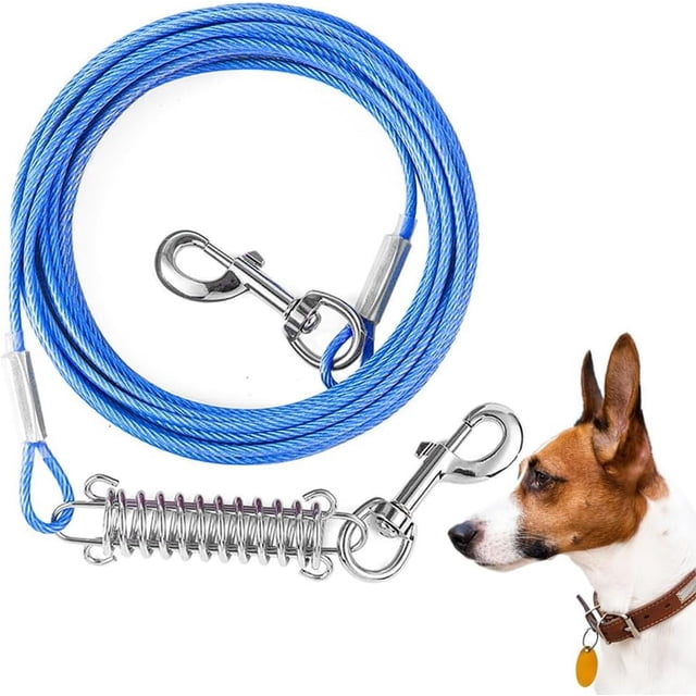 Cable de amarre para perros, correas para perros a prueba de masticar en el jardín, corbata para perros resistente, línea de sujeción duradera para corredores para perros para exteriores, pa